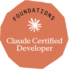 Insignia Claude Certified Developer – Foundations de Antonio Gamboa en Credly